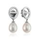 Designer Drop Earrings With Baroque Pearl The Oceania, image 