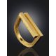 Bold Geometric Matte Gilded Ring The Silk, Ring Size: 8.5 / 18.5, image , picture 2