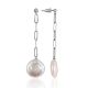 Designer Chain Earrings With Baroque Pearl The Oceania, image 