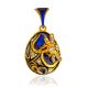 Enamel Dragonfly Motif Egg Pendant With Shimmering Crystals The Romanov, image 