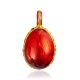 Fabulous Glossy Red Enamel Egg Pendant The Romanov, image 