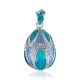 Bright Blue Enamel Egg Shaped Pendant The Romanov, image 