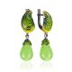 Bold Green Quartzite Earrings With Enamel, image 