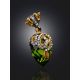 Snake Motif Pendant With Faceted Green Crystal The Romanov, image , picture 2