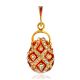 Stunning Gilded Egg Pendant With Red Enamel And Crystals The Romanov, image 