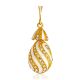 Swirl Motif Gilded Egg Pendant With White Enamel And Crystals The Romanov, image 