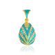 Bright Gold-Plated Egg Pendant With Enamel And Crystals The Romanov, image 