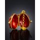 Chic Red Enamel Locket Pendant With Tiny Gilded Frog The Romanov, image , picture 2
