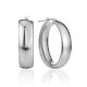 Glossy Medium Size Hoop Earrings The Silk, image 
