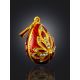 Leaf Motif Gilded Egg Pendant With Red Enamel And Crystals The Romanov, image , picture 2