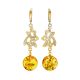 Designer Bicolor Amber Earrings, image 