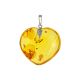 Cute Amber Heart Pendant, image 