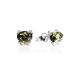 Cute Teddy Bear Motif Stud Earrings With Luminous Green Amber, image 