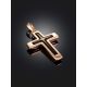 Laconic Design Cross Pendant With Amber, image , picture 2