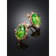 Bright Green Amber Earrings, image , picture 2