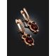 Stylish Amber Owl Motif Earrings, image , picture 2