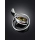 Bold Geometric Pendant With Mix Color Amber Centerstone, image , picture 2