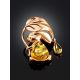 Cute Gilded Rabbit Brooch With Natural Amber, image , picture 2