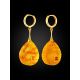 Textured Amber Drop Earrings, image , picture 4