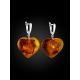 Textured Amber Heart Earrings, image , picture 4