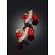 Designer Stud Earrings With Amber And Crystals, image , picture 2
