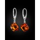 Stylish Silver Earrings With Amber Cubes, image , picture 4