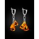 Chic Chandelier Motif Earrings With Amber, image , picture 3