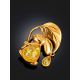 Cute Gilded Rabbit Brooch With Natural Amber, image , picture 5