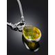 Gorgeous Necklace With Amber Drop Shaped Pendant, image , picture 2