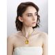 Gorgeous Necklace With Amber Drop Shaped Pendant, image , picture 3