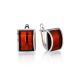 Fabulous Geometric Design Natural Amber Earrings, image 