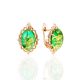 Bright Green Amber Earrings, image 