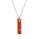 Chain Necklace With Amber Bar Pendant, image 