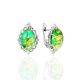 Refined Green Amber Earrings, image 
