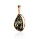 Lustrous Green Amber Drop Pendant, image 