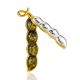 Designer Amber Pea Pod Brooch, image 