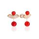 Designer Stud Earrings With Amber And Crystals, image 