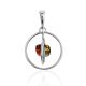 Bold Geometric Pendant With Mix Color Amber Centerstone, image 