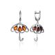 Umbrella Design Earrings With Amber, image 