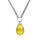 Gorgeous Necklace With Amber Drop Shaped Pendant, image 