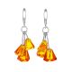Chic Chandelier Motif Earrings With Amber, image 