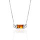 Stylish Chain Necklace With Amber Bar Detail, image 
