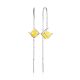 Ultra Lightweight Chain Earrings With Honey Amber, image 