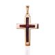 Laconic Design Cross Pendant With Amber, image 
