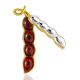 Glossy Amber Pea Pod Brooch, image 