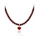 Chic Amber Choker Necklace With Heart Pendant, image 