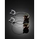 Bold Hoop Earrings With Amber, image , picture 2