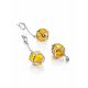 Classy Chain Earrings With Amber Balls, image , picture 3