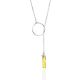 Designer Y-Necklace With Amber Bar Pendant, image 