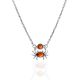 Chain Necklace With Amber Crab Pendant, image 